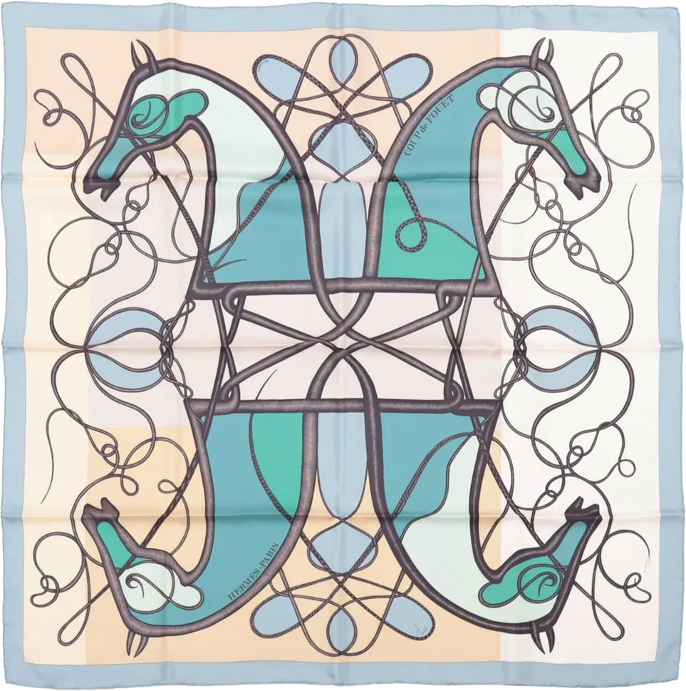 Hermès Hermès Carré 90 "Coup De Fouet" Silk Scarf Beige