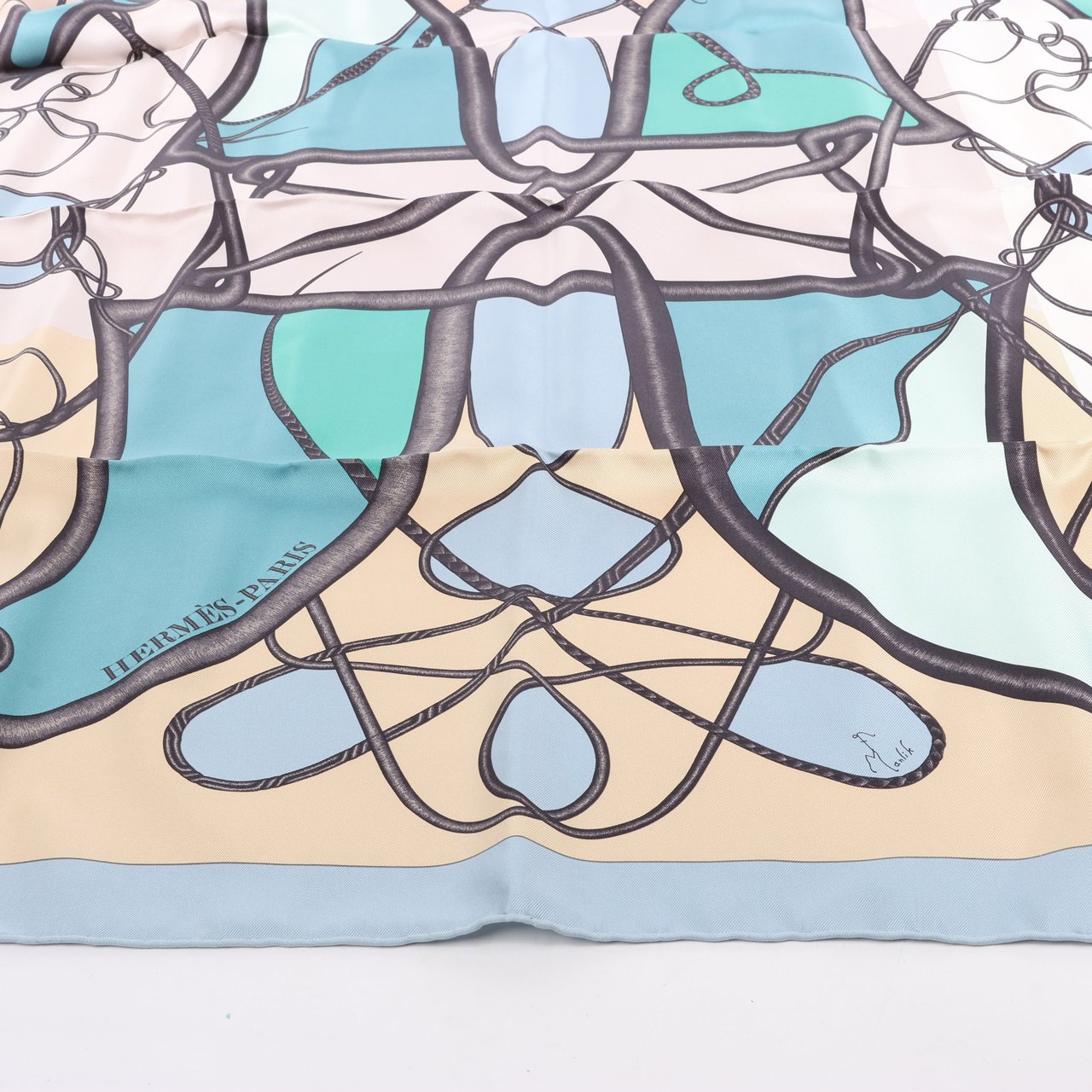 Hermès Hermès Carré 90 "Coup De Fouet" Silk Scarf Beige