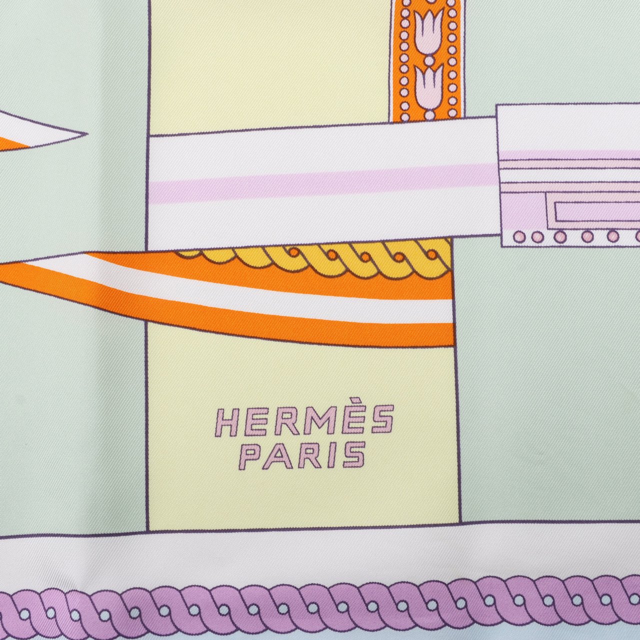 Hermès Hermes Carré 90 "LA BERLINE BAYADERE" Silk handkerchief in Pastel Divers