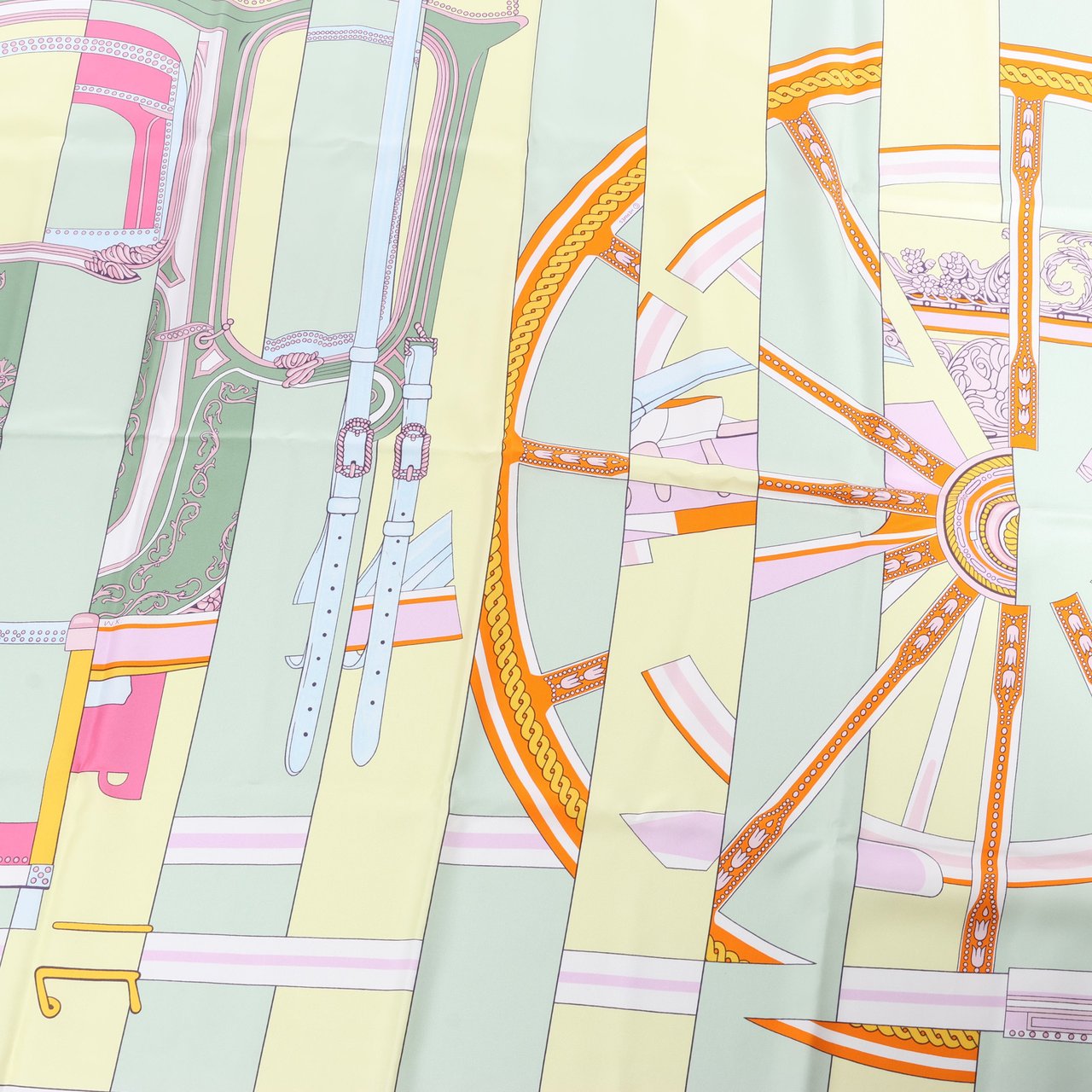 Hermès Hermes Carré 90 "LA BERLINE BAYADERE" Silk handkerchief in Pastel Divers