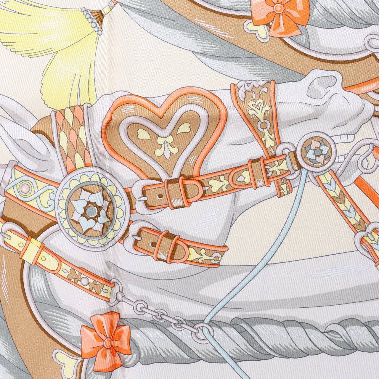 Hermès Hermes Carré 90 "HARNAIS DE COEUR" Silk handkerchief in Multicolor Divers