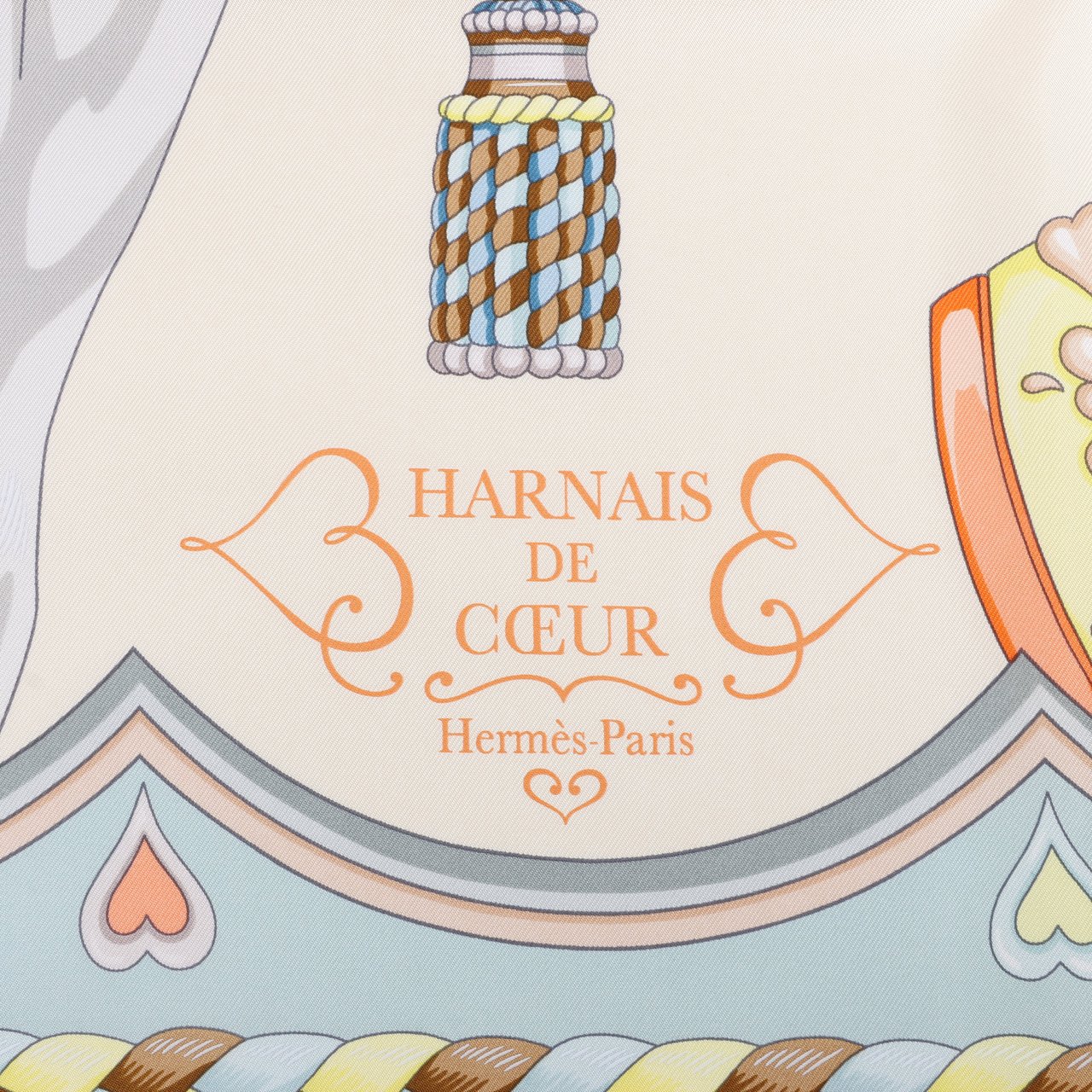 Hermès Hermes Carré 90 "HARNAIS DE COEUR" Silk handkerchief in Multicolor Divers