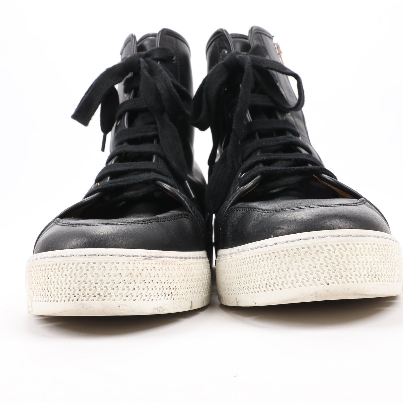 Hermès Hermès Leather High-Top Side Zip Sneakers in Black, Size 42 EU 182355ZH Divers