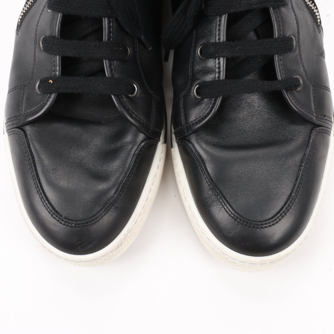 Hermès Hermès Leather High-Top Side Zip Sneakers in Black, Size 42 EU 182355ZH Divers