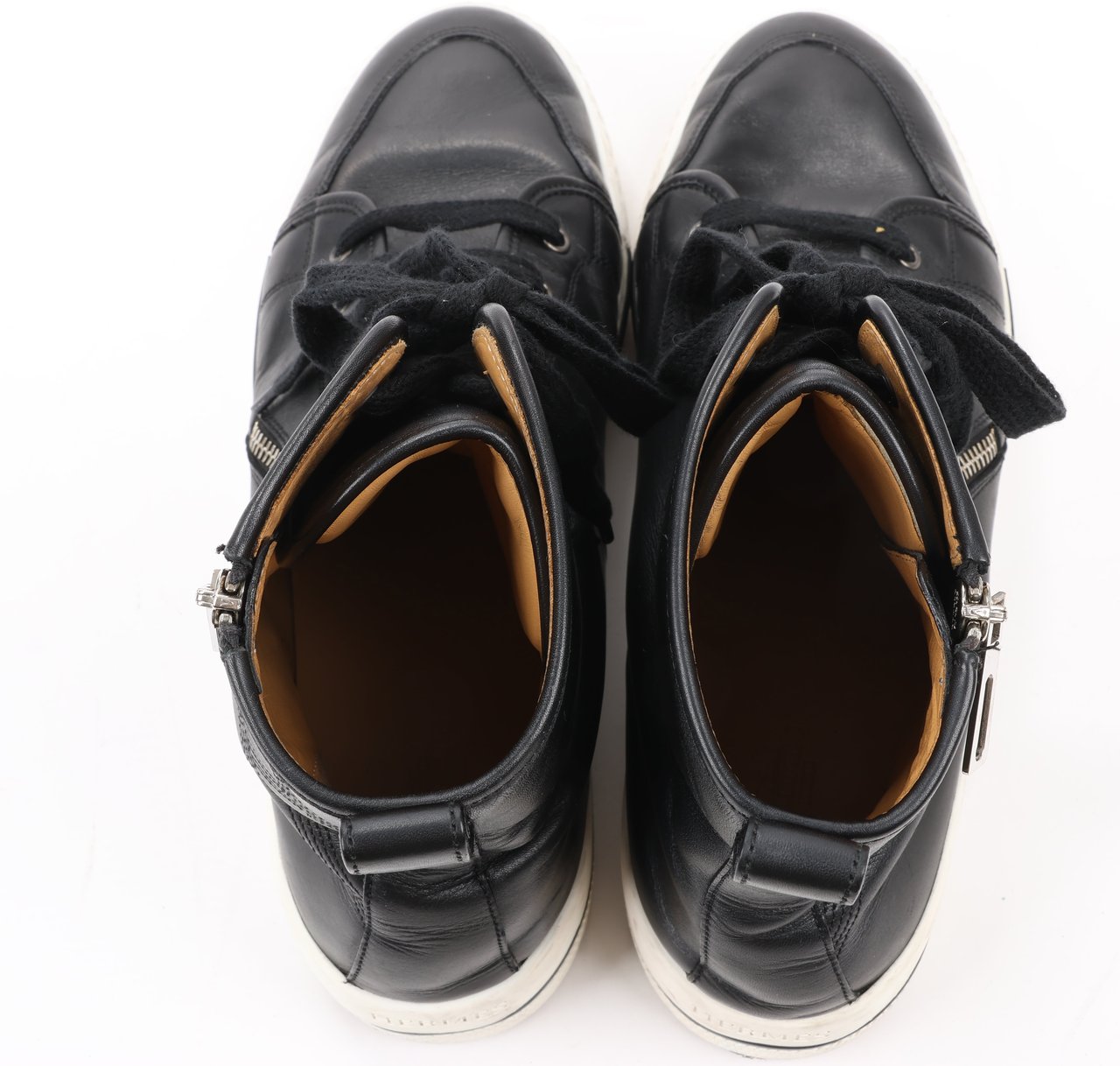 Hermès Hermès Leather High-Top Side Zip Sneakers in Black, Size 42 EU 182355ZH Divers