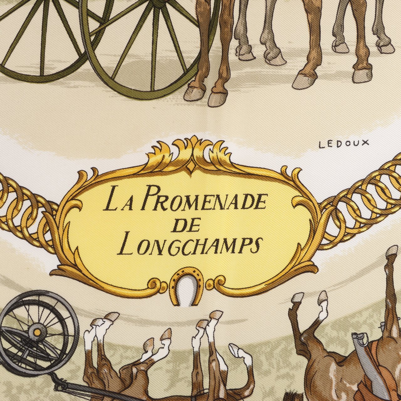 Hermès Hermès Carré 90 "LA PROMENADE DE LONGCHAMPS" Silk handkerchief in Pink Roze