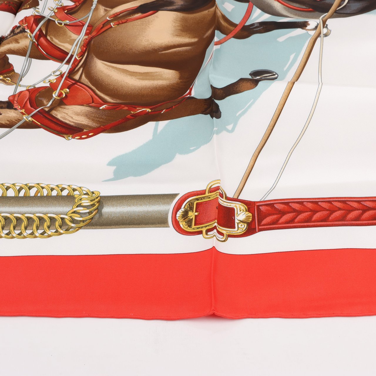 Hermès Hermès Carré 90 "ATTELAGE EN ARBALETE" Silk handkerchief in Red Rood