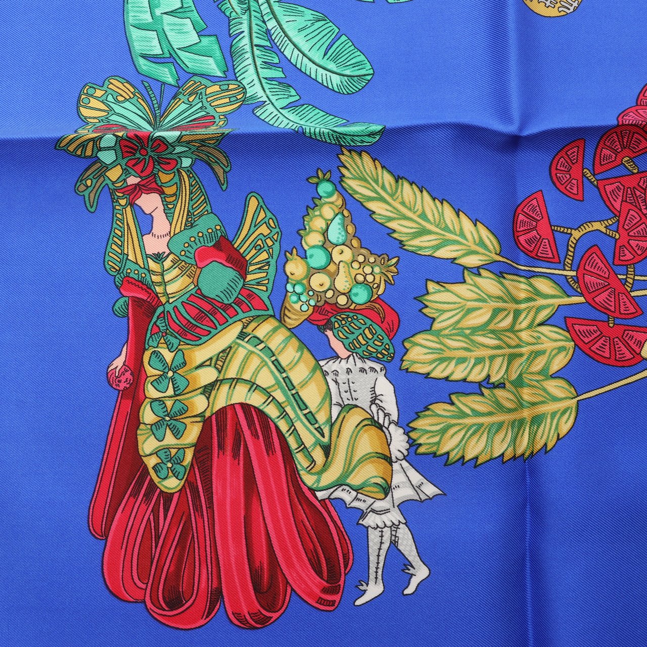 Hermès Hermès Carré 90 "Chapeau" 100% Silk Scarf in Blue Blauw