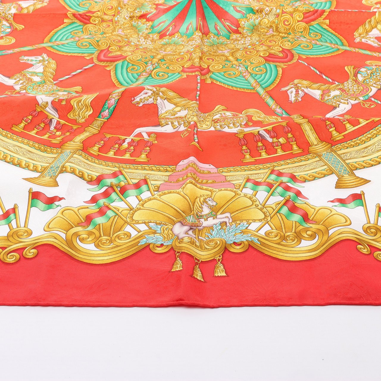 Hermès Hermès Carré 90 "LUNAPARK" 100% Silk Scarf in Red Rood