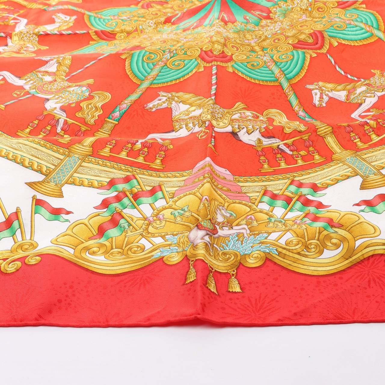Hermès Hermès Carré 90 "LUNAPARK" 100% Silk Scarf in Red Rood