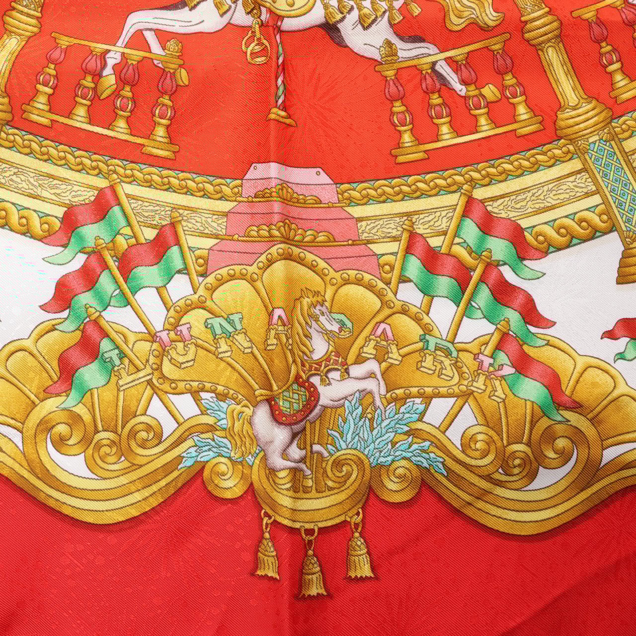 Hermès Hermès Carré 90 "LUNAPARK" 100% Silk Scarf in Red Rood