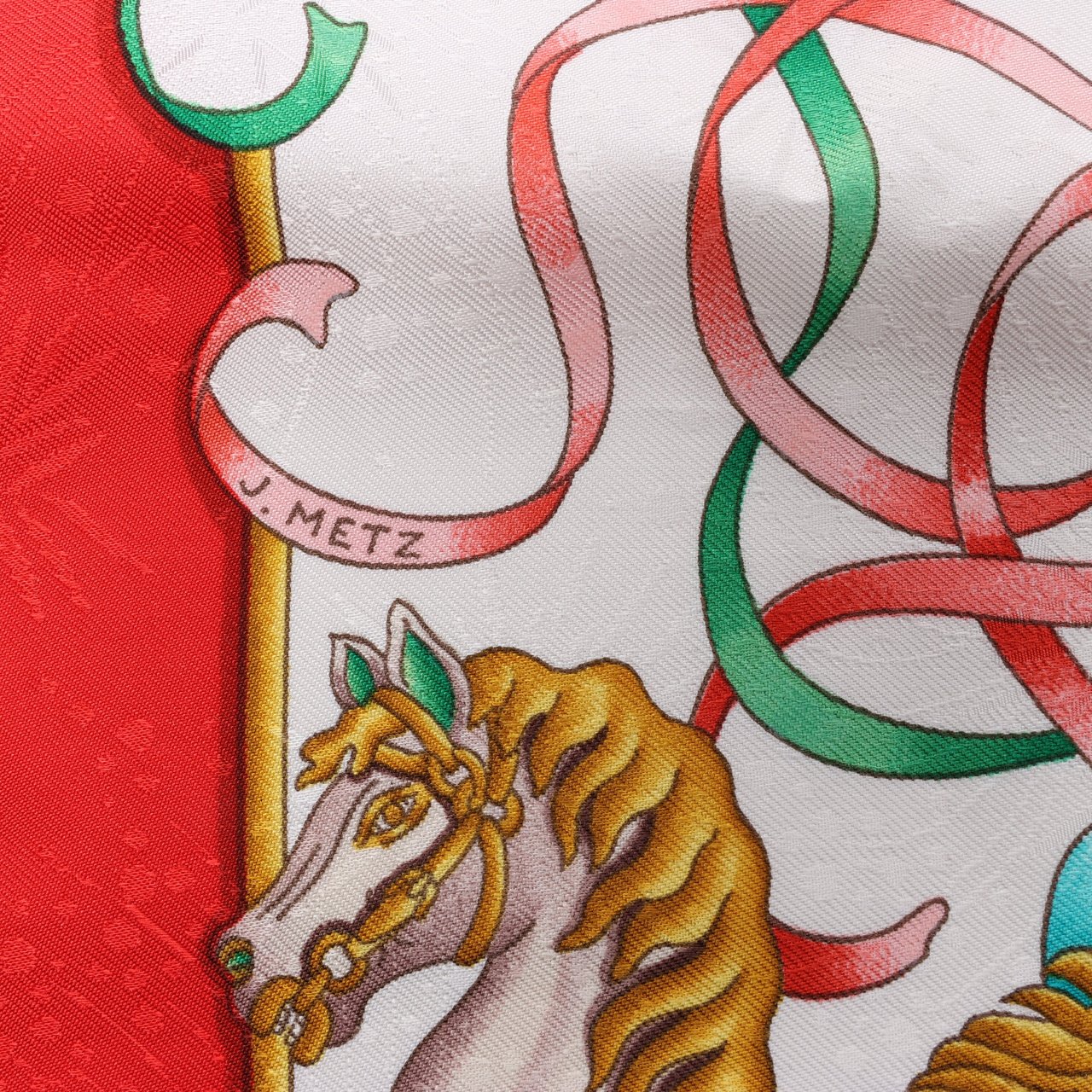 Hermès Hermès Carré 90 "LUNAPARK" 100% Silk Scarf in Red Rood