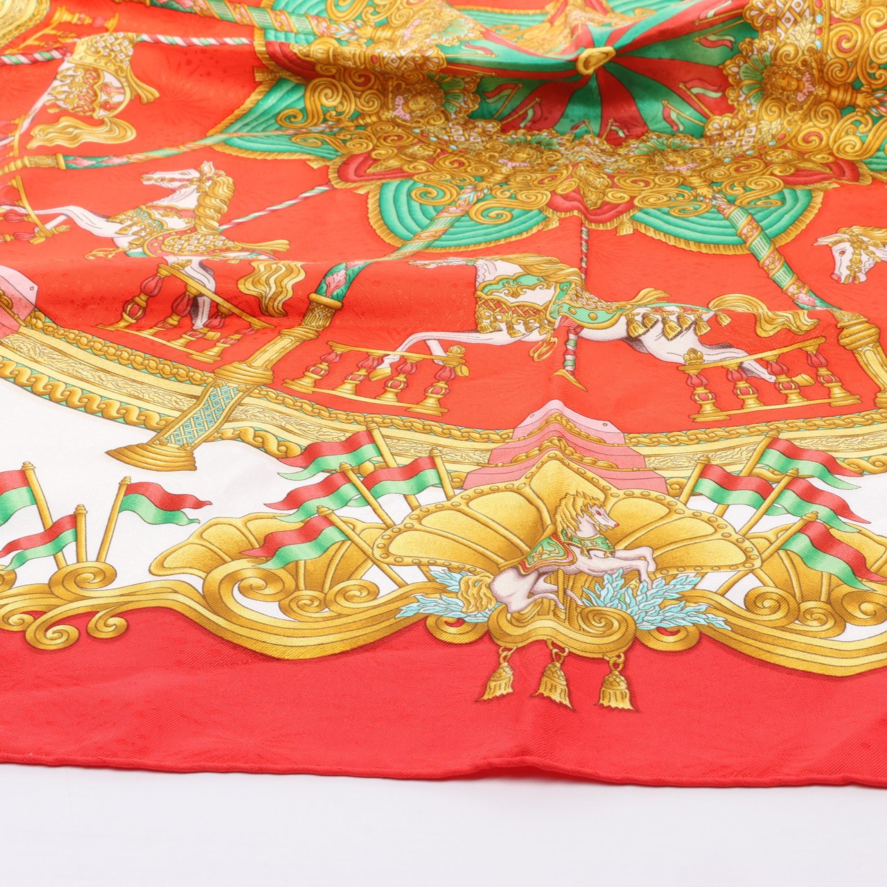Hermès Hermès Carré 90 "LUNAPARK" 100% Silk Scarf in Red Rood