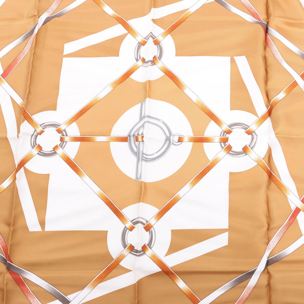 Hermès Hermès Carré 90 " FIGURE ARTISTIQUE" 100% Silk Scarf in Orange Oranje