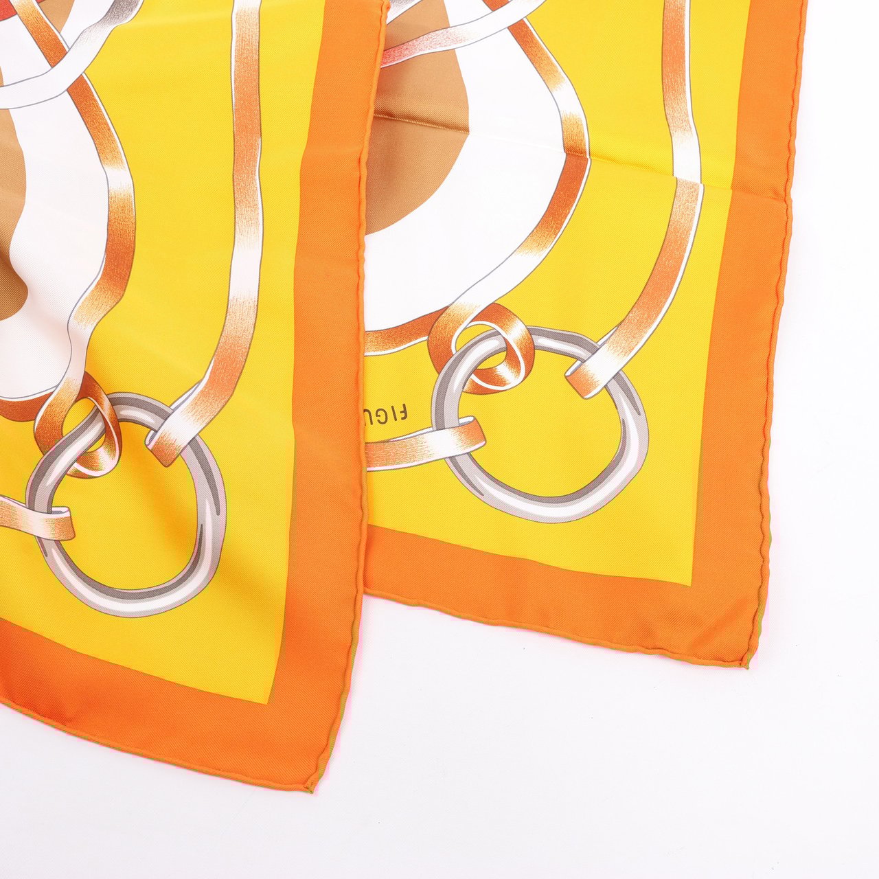 Hermès Hermès Carré 90 " FIGURE ARTISTIQUE" 100% Silk Scarf in Orange Oranje