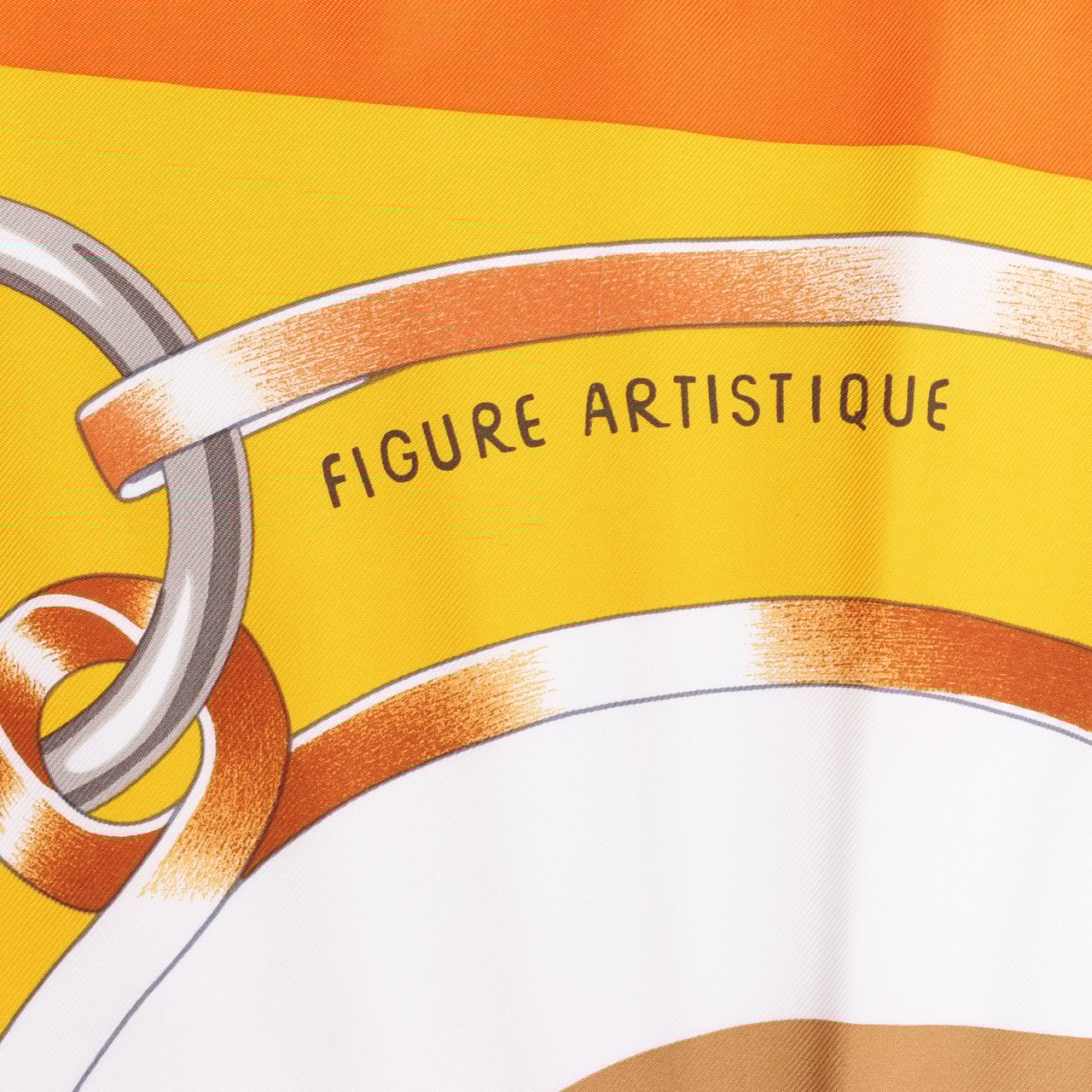 Hermès Hermès Carré 90 " FIGURE ARTISTIQUE" 100% Silk Scarf in Orange Oranje