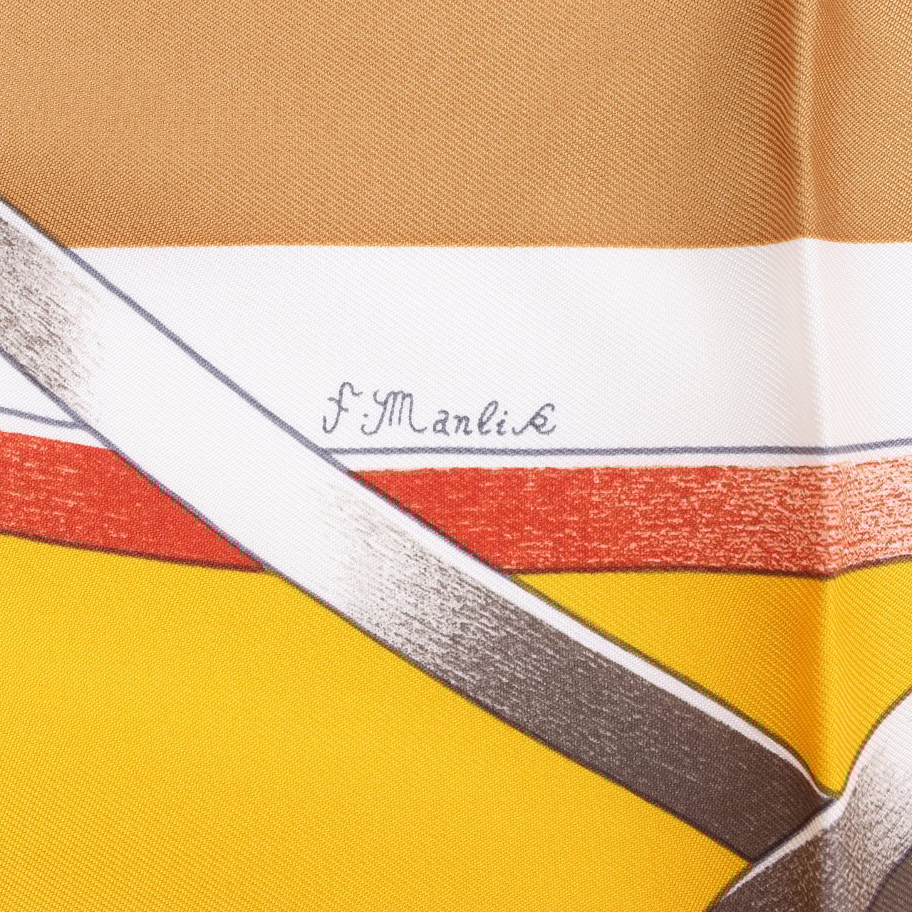 Hermès Hermès Carré 90 " FIGURE ARTISTIQUE" 100% Silk Scarf in Orange Oranje