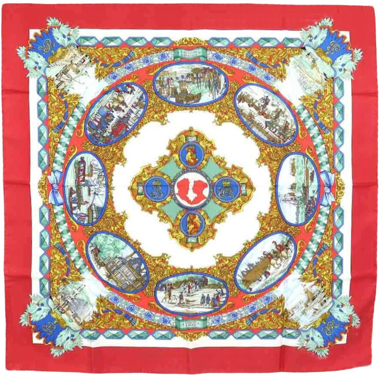Hermès Hermès Carré 90 "L’ENTENTE CORDIALE" 100% Silk Scarf Divers