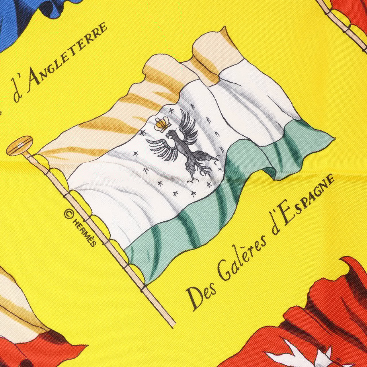 Hermès Hermès Carré 90 "PAVOIS" 100% Silk Scarf in Yellow Geel