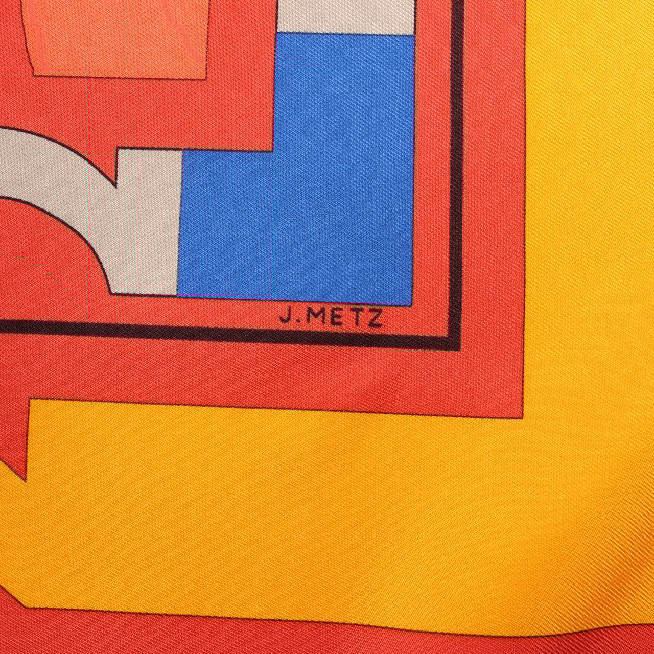 Hermès Hermès Carré 90 "Puzzle" 100% Silk Scarf in Orange Oranje