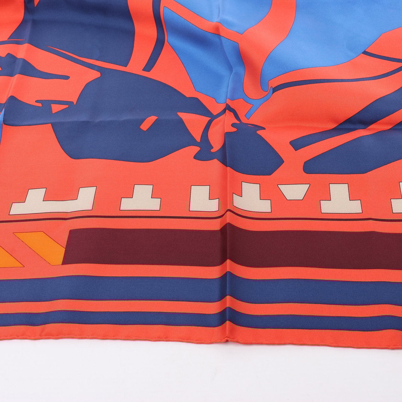 Hermès Hermès Carré 90 "Puzzle" 100% Silk Scarf in Orange Oranje