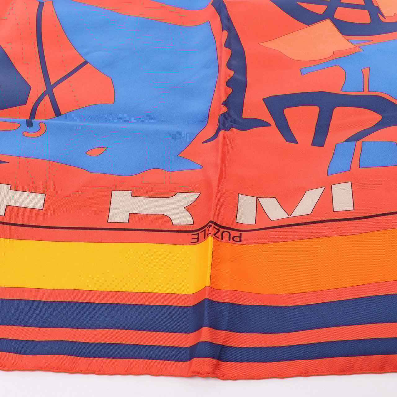 Hermès Hermès Carré 90 "Puzzle" 100% Silk Scarf in Orange Oranje