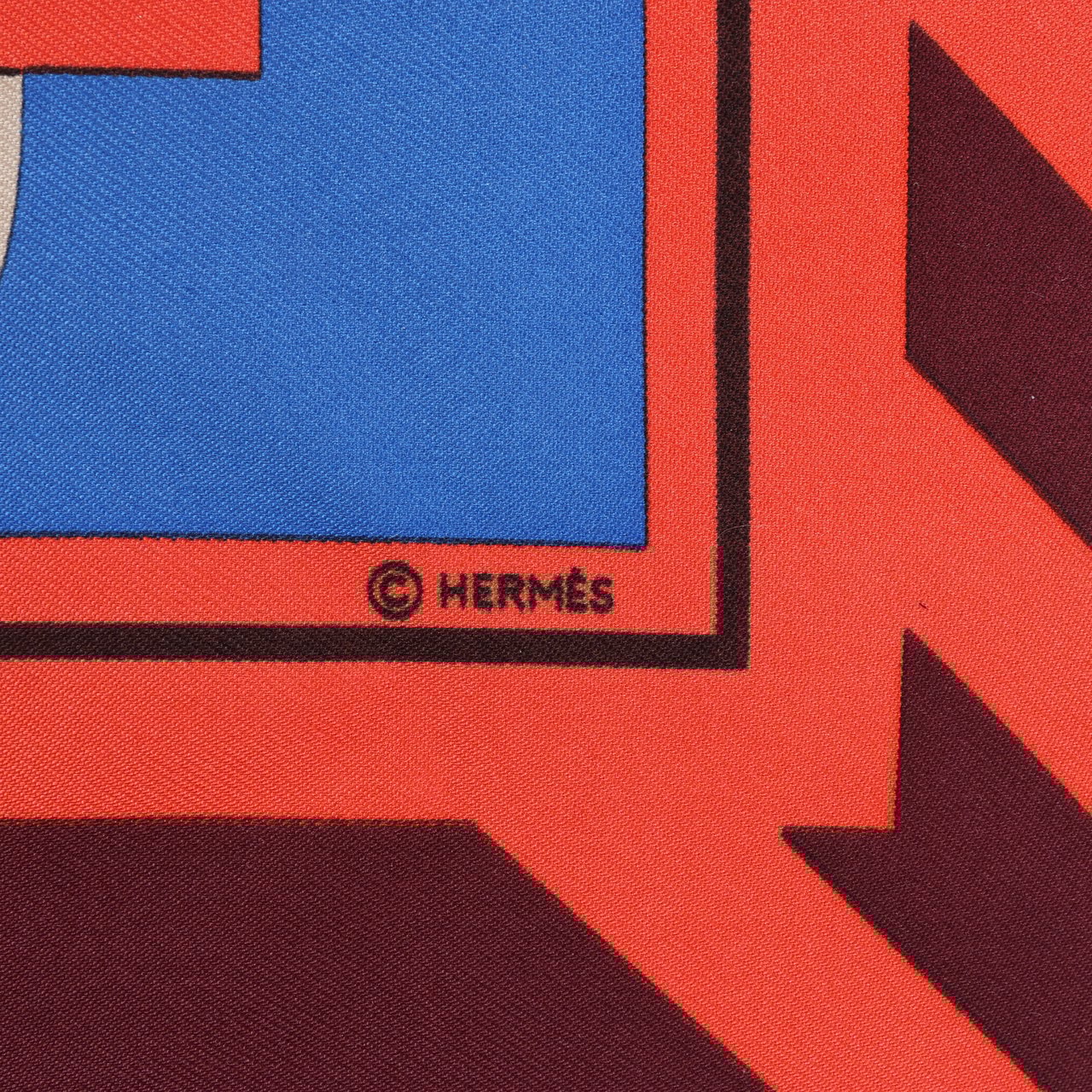 Hermès Hermès Carré 90 "Puzzle" 100% Silk Scarf in Orange Oranje