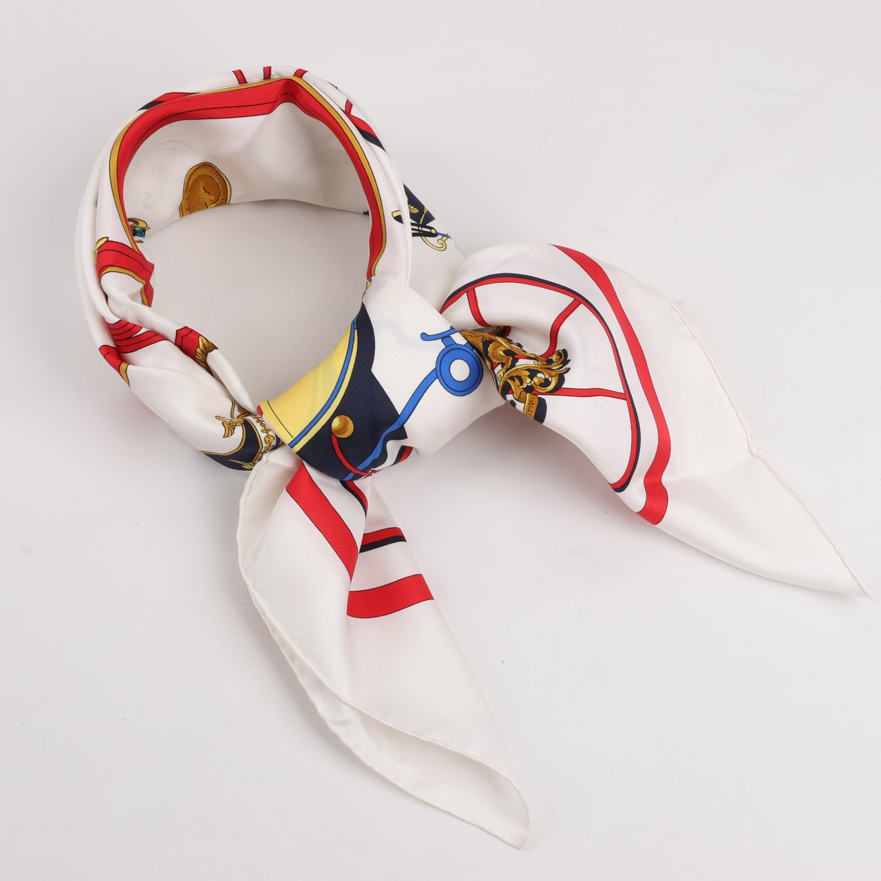 Hermès Hermès Carré 90 "SPRINGS" 100% Silk Scarf Beige