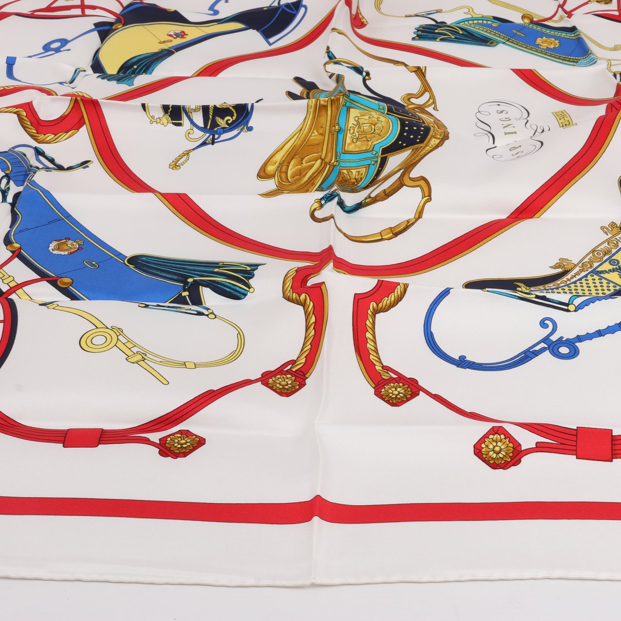 Hermès Hermès Carré 90 "SPRINGS" 100% Silk Scarf Beige