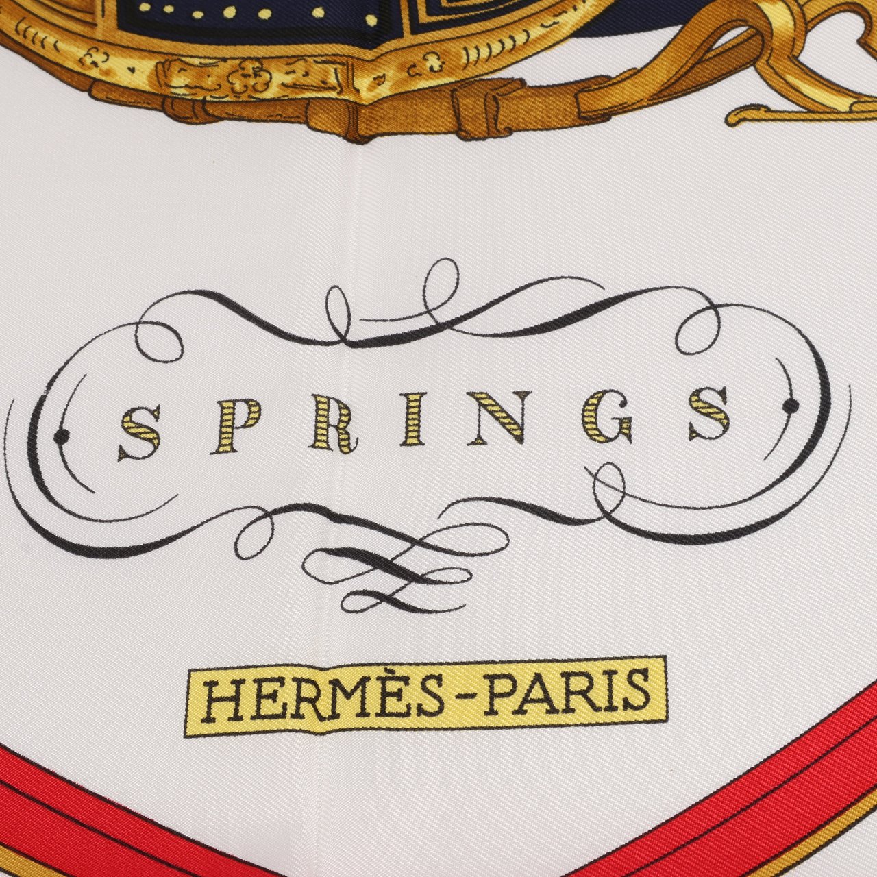 Hermès Hermès Carré 90 "SPRINGS" 100% Silk Scarf Beige
