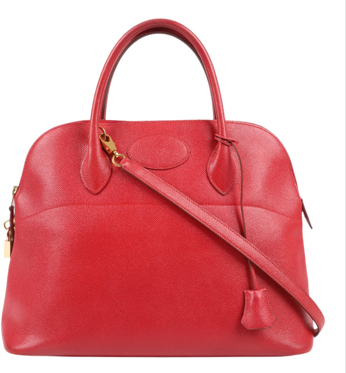 Hermès HERMES Bolide 35 Cushbell Rouge vif Gold Metal Fittings Handbag ○W:1993 Rood