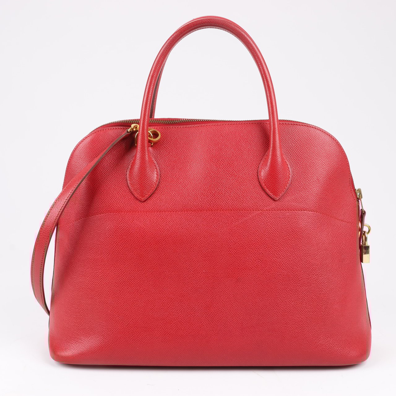 Hermès HERMES Bolide 35 Cushbell Rouge vif Gold Metal Fittings Handbag ○W:1993 Rood