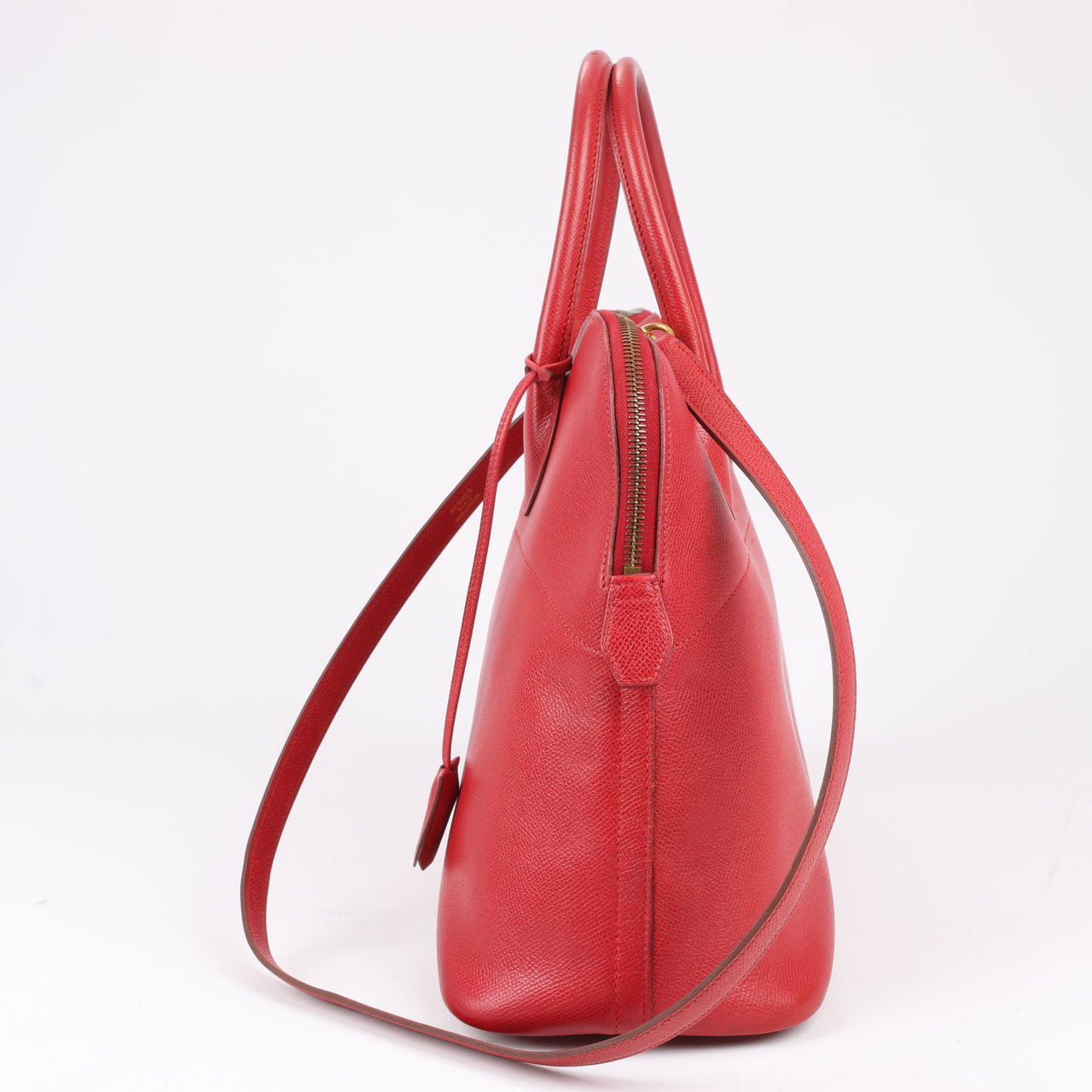 Hermès HERMES Bolide 35 Cushbell Rouge vif Gold Metal Fittings Handbag ○W:1993 Rood