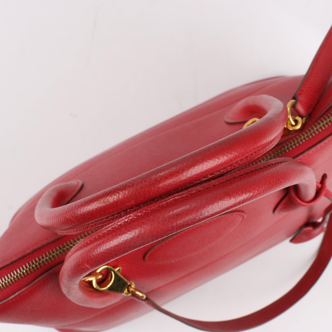 Hermès HERMES Bolide 35 Cushbell Rouge vif Gold Metal Fittings Handbag ○W:1993 Rood