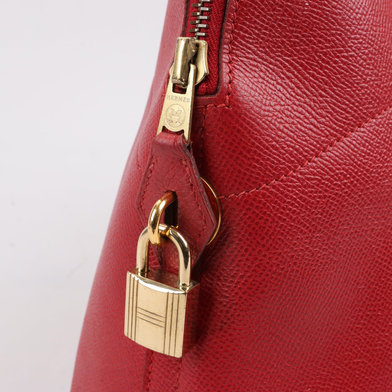 Hermès HERMES Bolide 35 Cushbell Rouge vif Gold Metal Fittings Handbag ○W:1993 Rood