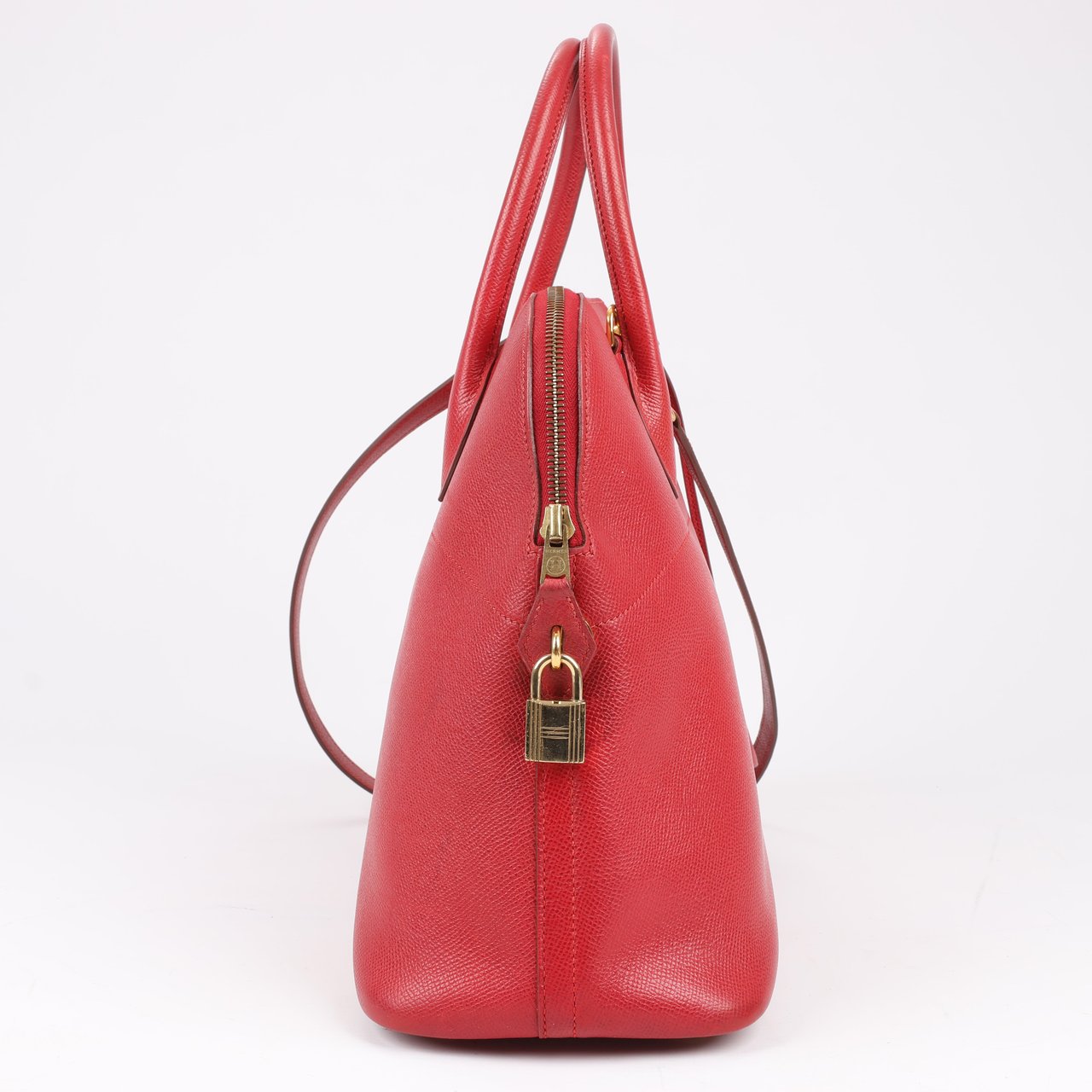 Hermès HERMES Bolide 35 Cushbell Rouge vif Gold Metal Fittings Handbag ○W:1993 Rood