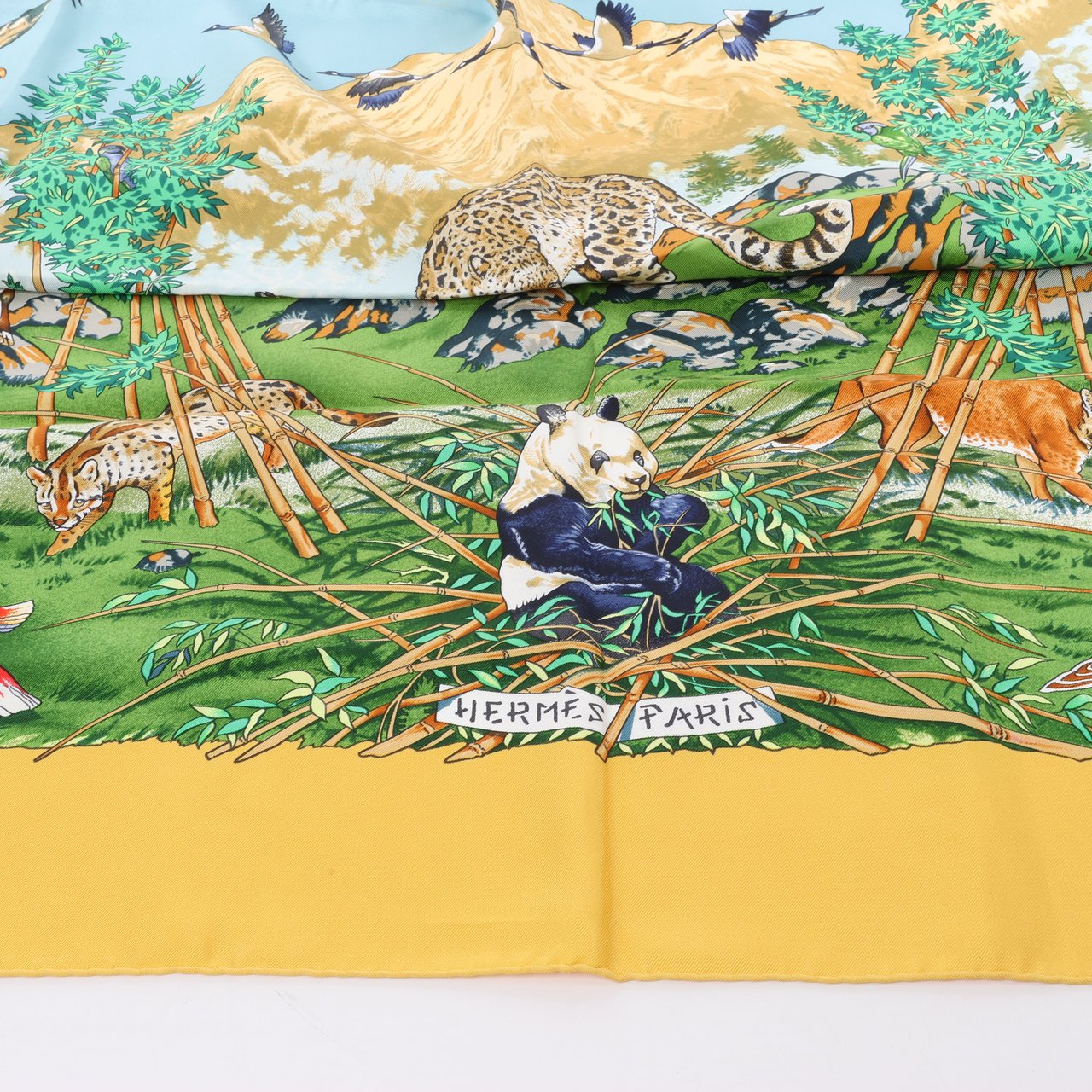 Hermès Hermès Carré 90 "SICHUAN " 100% Silk Scarf in Yellow Geel