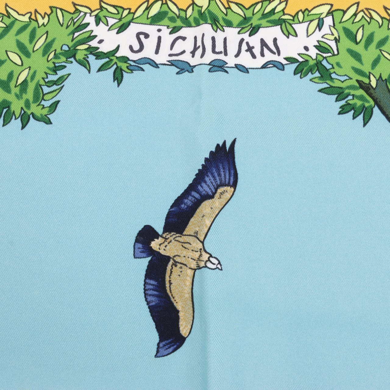 Hermès Hermès Carré 90 "SICHUAN " 100% Silk Scarf in Yellow Geel