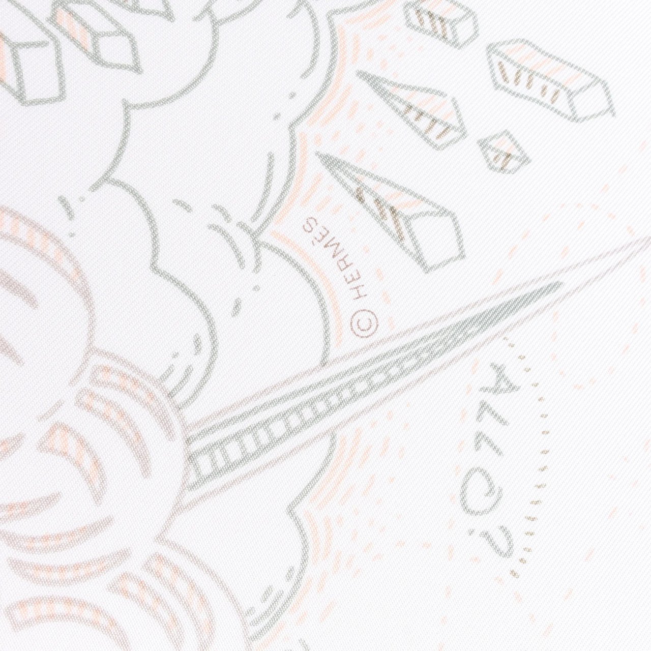 Hermès Hermès Carré 90 "PLEASE HOLD THE LINE" Silk handkerchief in White Wit