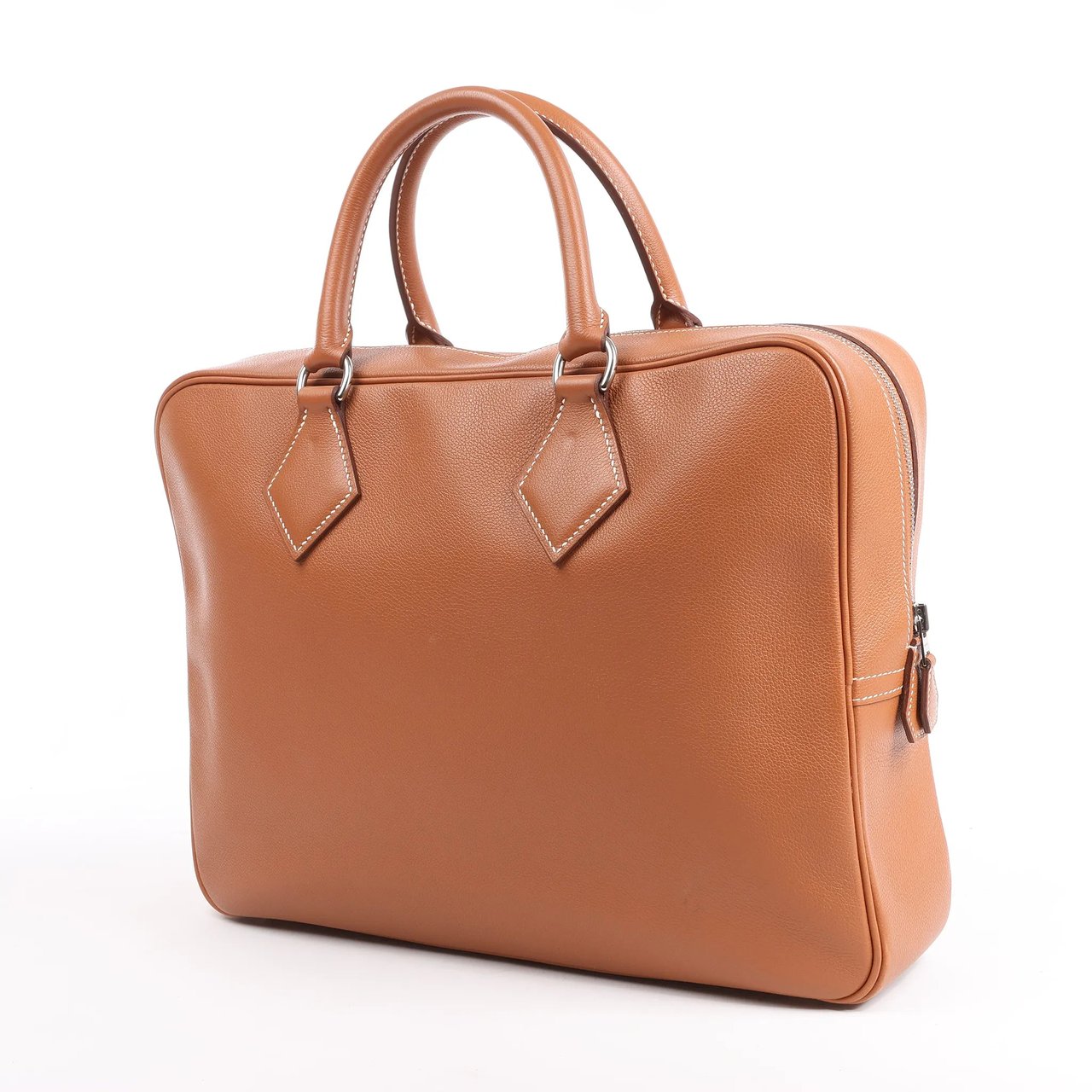 Hermès HERMES Plume 40 Evercolor Gold Silver Metal Fittings Handbag Z: 2021 Rood