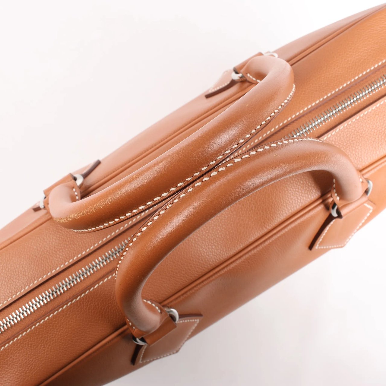 Hermès HERMES Plume 40 Evercolor Gold Silver Metal Fittings Handbag Z: 2021 Rood