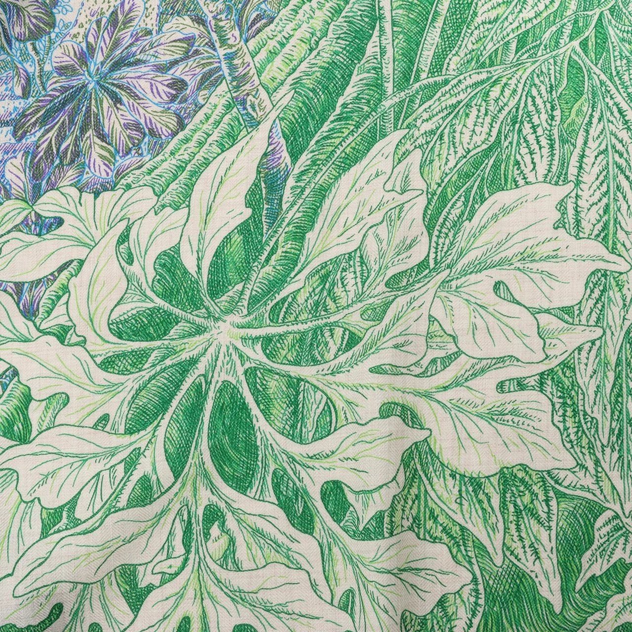 Hermès Hermès Carré Geant "BOTANICO DI PALERMO" Cashmere and Silk Scarf in Green Groen