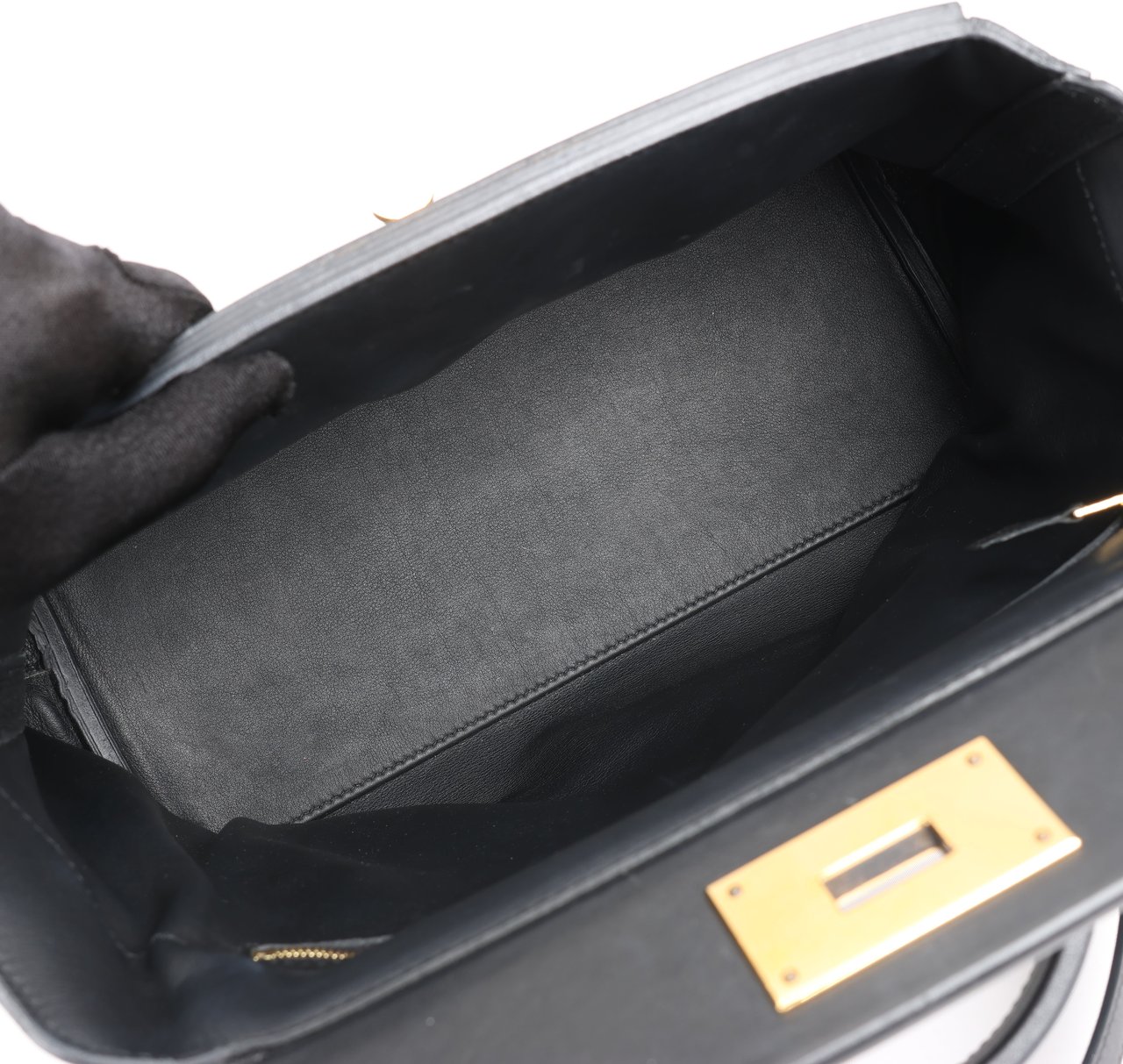 Hermès HERMES 24/24 29 Togo Leather Handbag in Black and Gold Metal Fittings D: 2019 Zwart