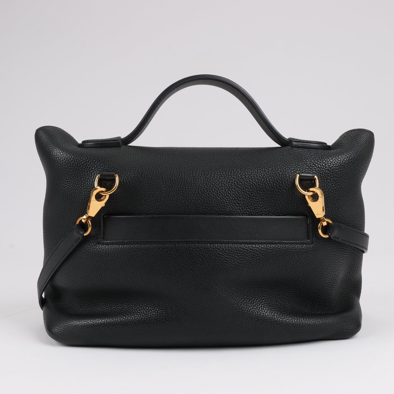 Hermès HERMES 24/24 29 Togo Leather Handbag in Black and Gold Metal Fittings D: 2019 Zwart