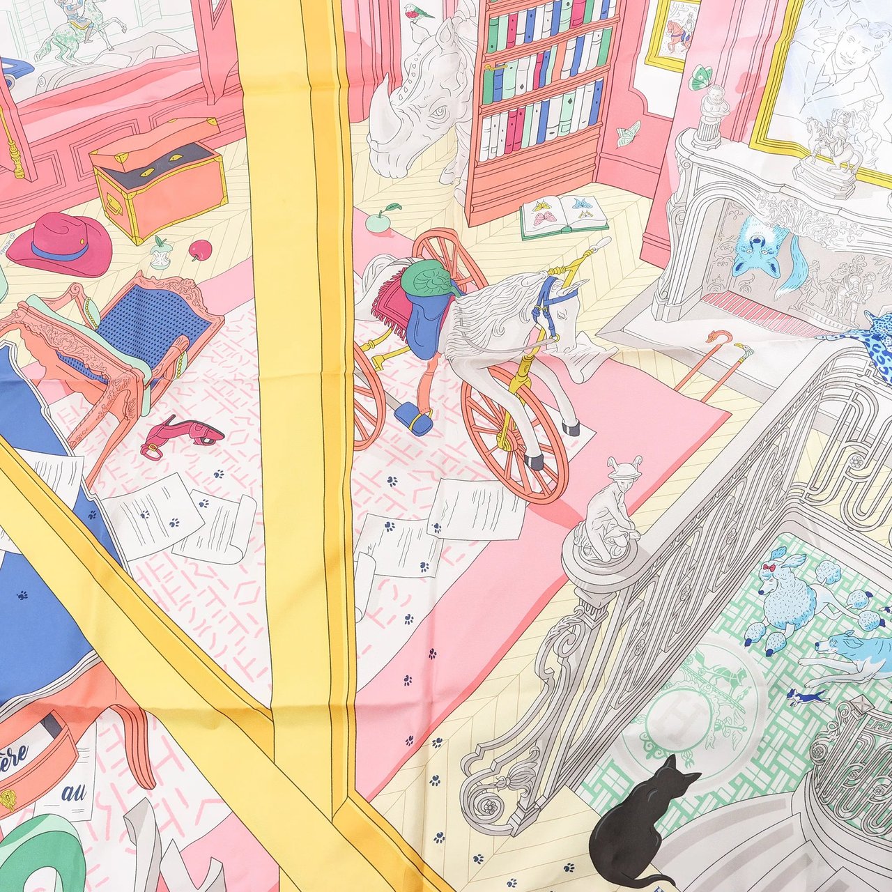 Hermès Hermès Carré 90 "MYSTERE AU 24" Silk handkerchief in Multicolor Divers