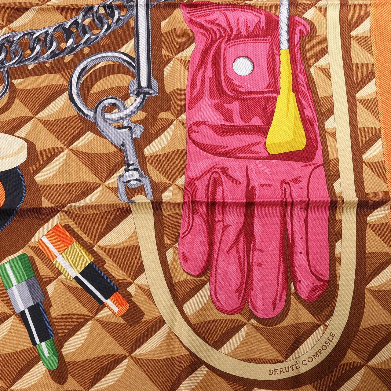 Hermès Hermès Carré 90 "BEAUTE COMPOSEE" Silk handkerchief in Orange Oranje