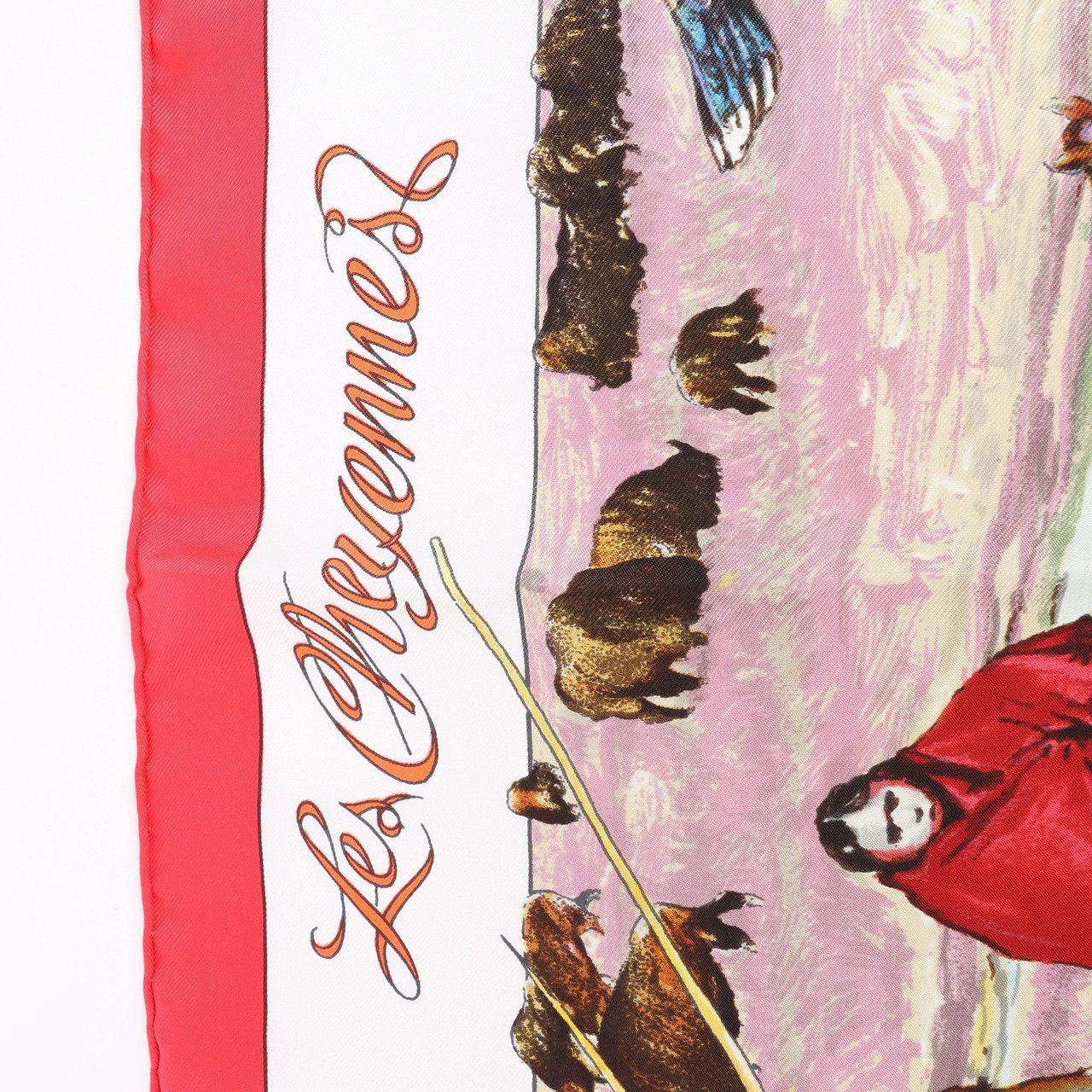 Hermès Hermès Carré 90 "Les Cheyennes" Silk handkerchief in Red Rood