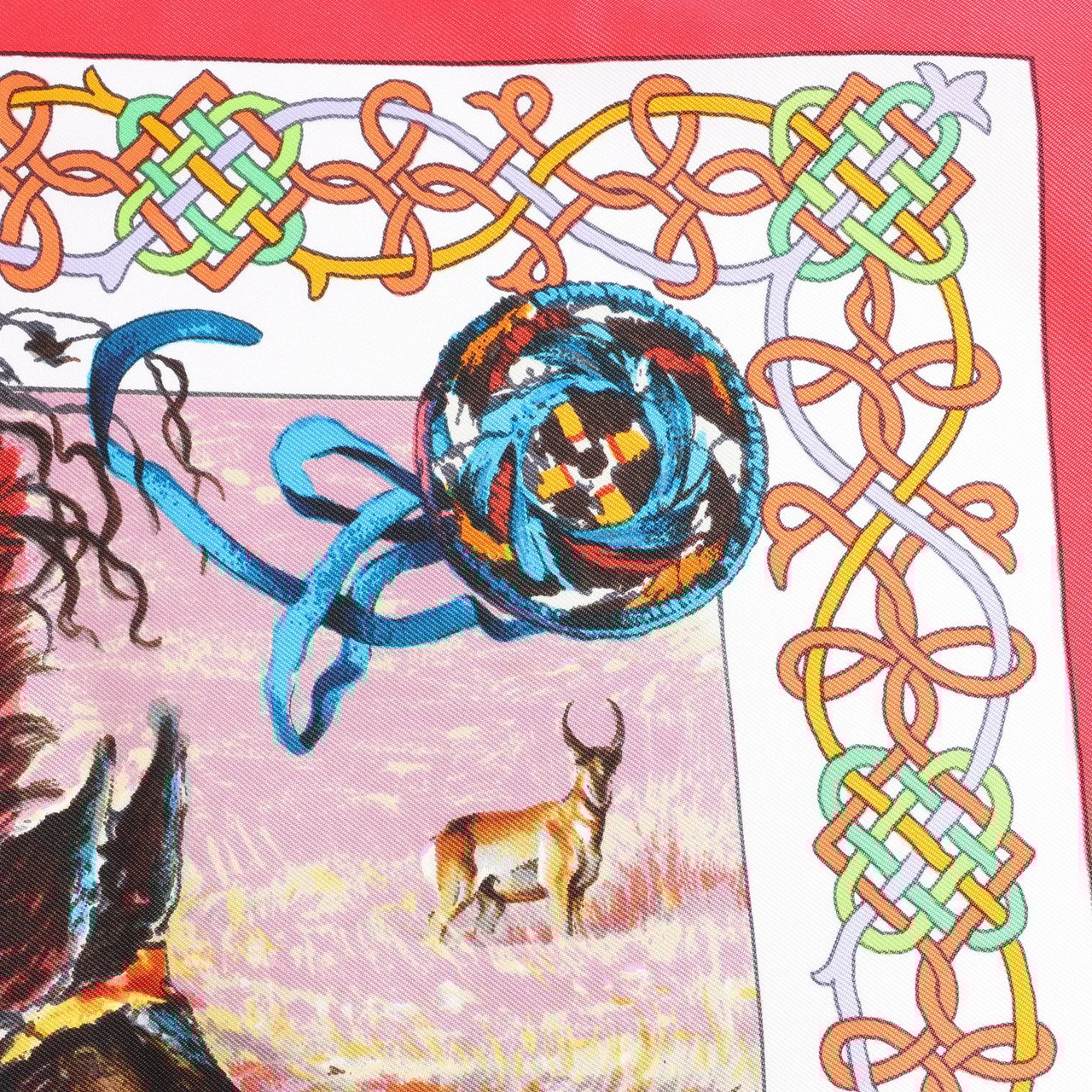 Hermès Hermès Carré 90 "Les Cheyennes" Silk handkerchief in Red Rood