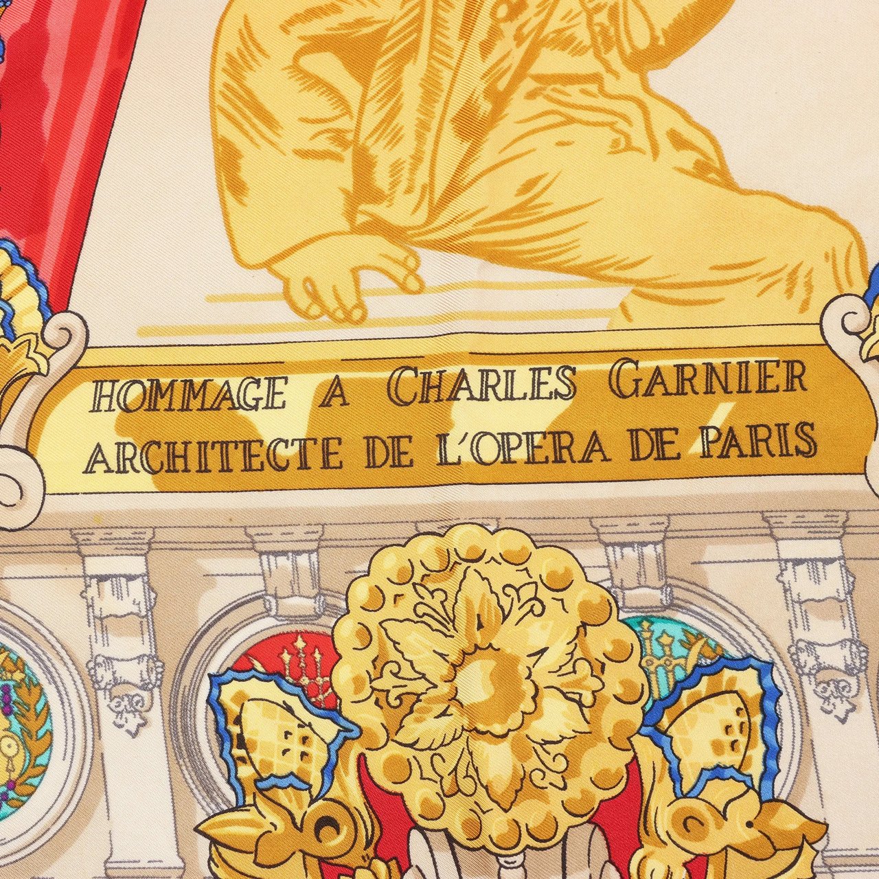 Hermès Hermès Carré 90 "HOMMAGE A CHARLES GARNIER" Silk handkerchief in Black Zwart