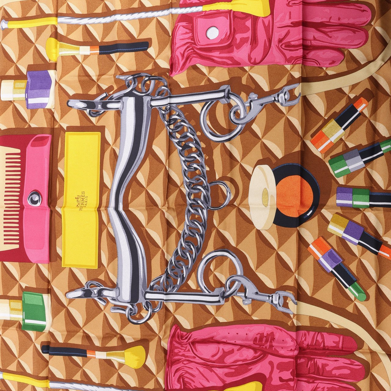 Hermès Hermès Carré 90 "BEAUTE COMPOSEE" Silk handkerchief in Orange Oranje